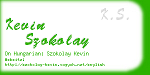 kevin szokolay business card